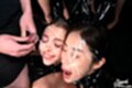 Girls kneeling cum on face